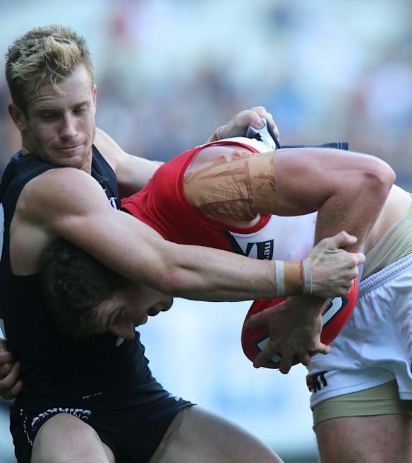 Nick Graham wraps up Jake Spencer.