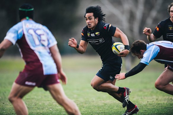 John I Dent Cup rugby union: Wests v Gungahlin. Gungahlin's Eli Sinoti