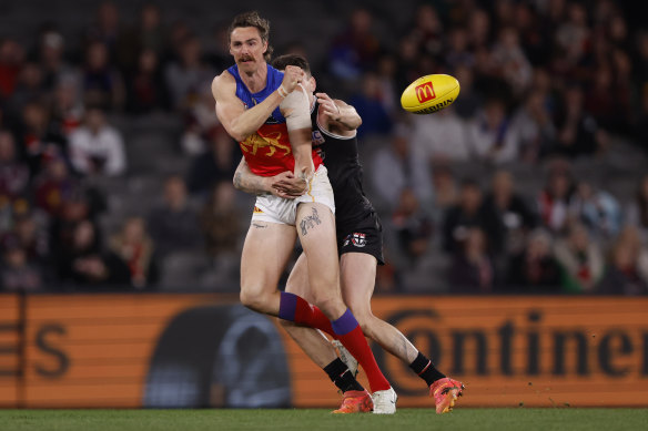 Not much of a battle: Joe Daniher and the Lions are likely to win this fight against Josh Battle and his Saints.