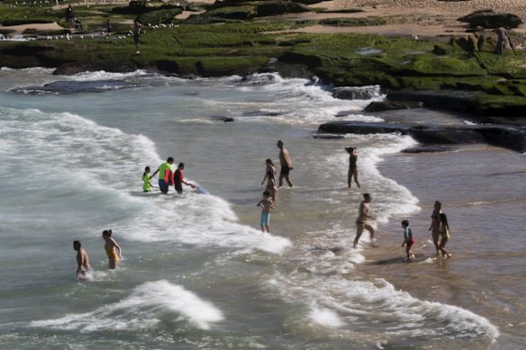 Swimmers at Maroubra beach.
