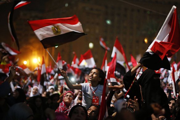 Celebrations in Tahrir Square after the Egyptian armed forces removed President Mohamed Mursi from power.
