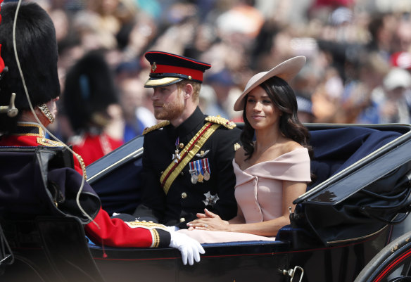 The Duchess of Sussex wore  a Carolina Herrera dress.