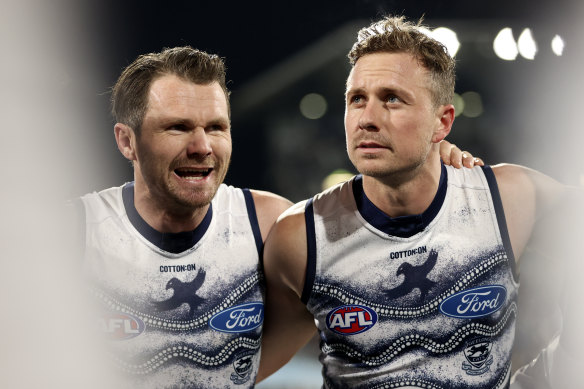 Patrick Dangerfield and Mitch Duncan have key roles to play against the Brisbane Lions on Friday.