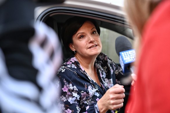 NSW Opposition leader Jodi McKay leaving home. The Upper Hunter byelection result, in which the party’s primary vote dropped to 20 per cent, has put renewed scrutiny on Ms McKay’s leadership.