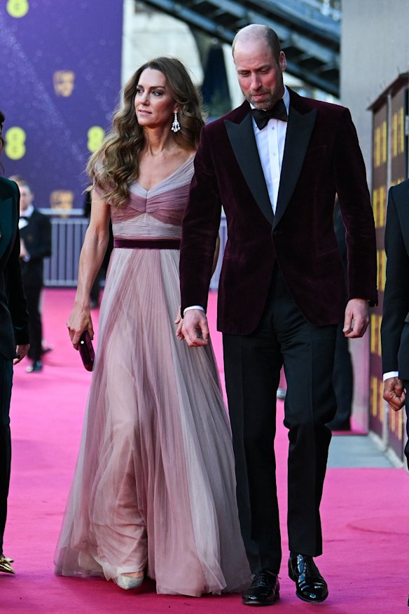 The Prince and Princess of Wales appear at the BAFTA awards ceremony in London. 