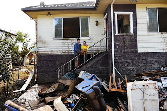 South Lismore residents Adam and Naomi McGowen lost everything in the flood.