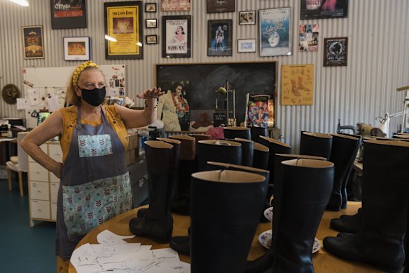 Hamilton's Australian costume workshop in Leichhardt. Here shoes are made by Jodie from Steppin' Out by Jodie E Morrison.