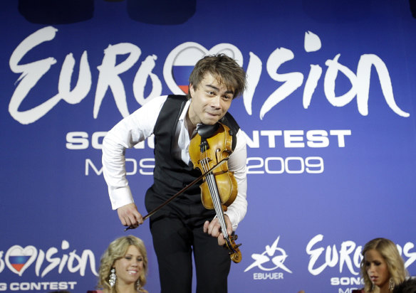 Norway’s Alexander Rybak performs during a news conference after the 2009 Eurovision Song Contest final at the Olympic Stadium in Moscow, Russia in 2009.