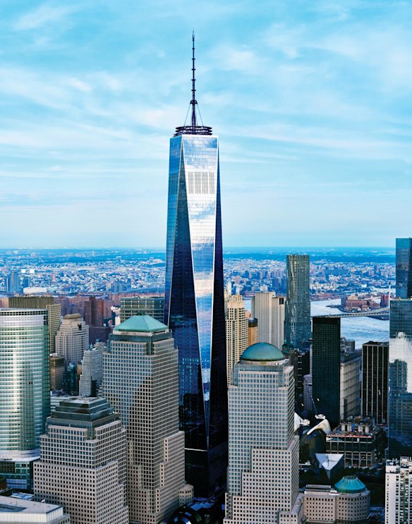 ONE WORLD TRADE CENTRE, NEW YORK: This skyscraper on the site of the Twin Towers destroyed during the 9/11 attacks is a symbolic 1776 feet (541 metres), the date of American independence, and has a striking façade of angled, mirrored glass tapering towards the summit in an echo of the Empire State and Chrysler buildings. The world's fastest lifts bring you to the 102-storey observation deck in 47 seconds. 