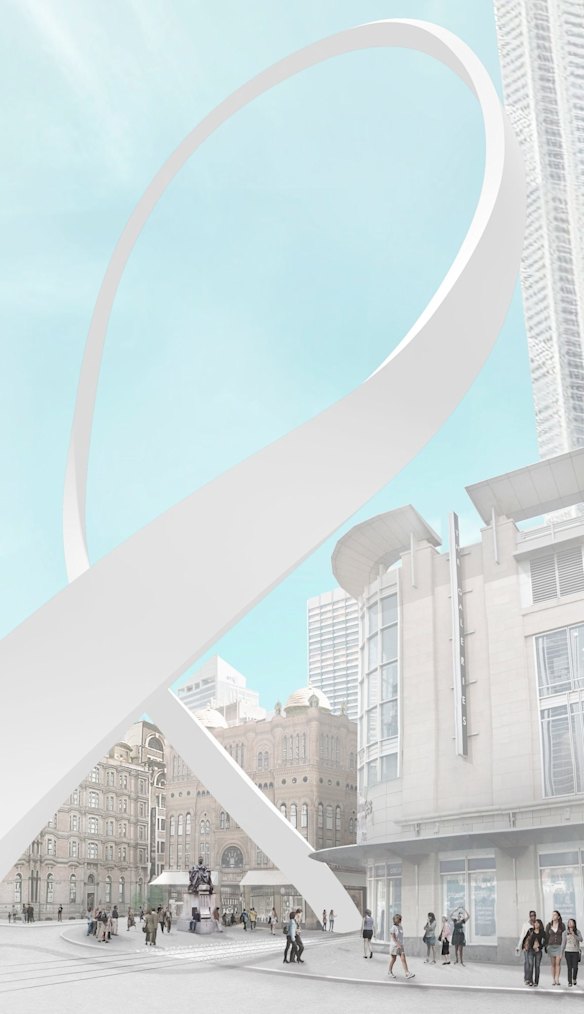 An artist impression of the Cloud Arch art installation.