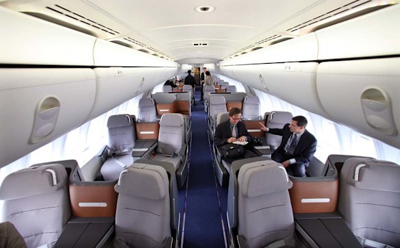 Lufthansa took delivery of the first Boeing 747-8 Intercontinental in 2012. Pictured: the business class section of the first commercial Boeing 747-8 Intercontinental delivered to Lufthansa.