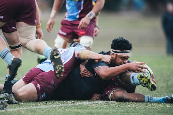 John I Dent Cup rugby union: Wests v Gungahlin. Gungahlin's scores a second try