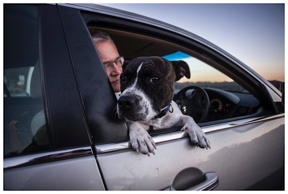 Miss Maudie on a day out with Neil McMahon.