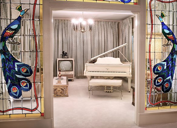 Inside the Graceland mansion.