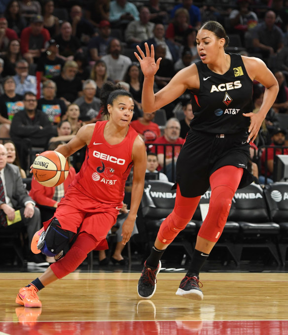Kristi Toliver drives against Liz Cambage in the Aces' game four loss.