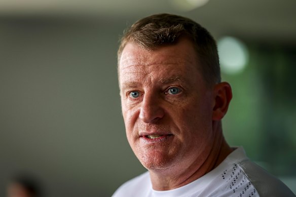 Under the pump: Carlton coach Michael Voss is in the final year of his contract.