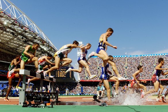 Men's 3000m steeplechase heat 1.