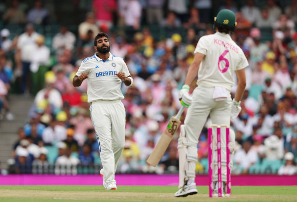 War of words: Jasprit Bumrah and Sam Konstas.