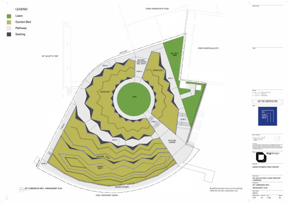 A design plan for a contemporary art garden in Sydney.