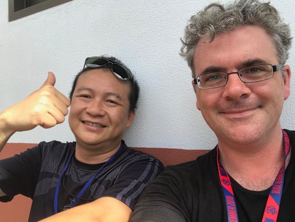 Art Taokwang with Fairfax Media correspondent James Massola. 