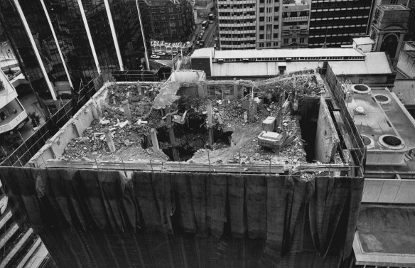 The MBF site on the corner of George and Bond Streets where a building worker died, May 17, 1988.