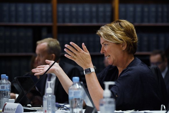 NSW Minister for Water Melinda Pavey during  budget estimates in NSW Parliament on Monday.