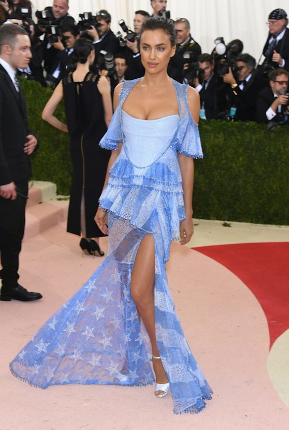 Irina Shayk attends the "Manus x Machina: Fashion In An Age Of Technology" Costume Institute Gala at Metropolitan Museum of Art.