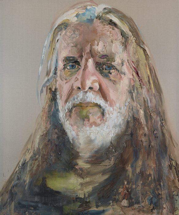 Anh Do, 'Art and war', oil on linen with found prints and other objects, 240 x 200 cm, © the artist
