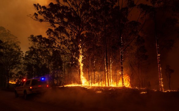 The Liberation Trail fire outside Nana Glen.