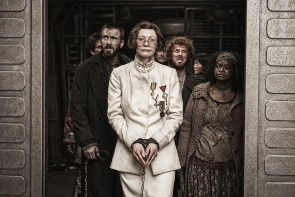 Tilda Swinton helps to keep the poor in check in Snowpiercer.