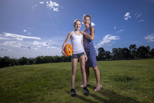 Loreto Mandeville Hall year 7 student Neave Slattery would play footy every day if she could, her mother Helen says.
