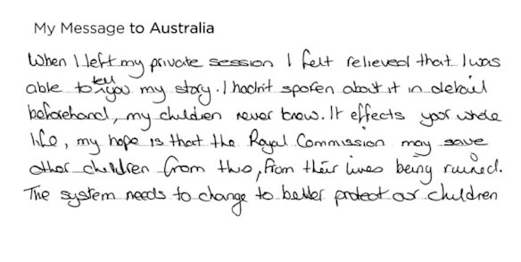 Message published in commemorative book