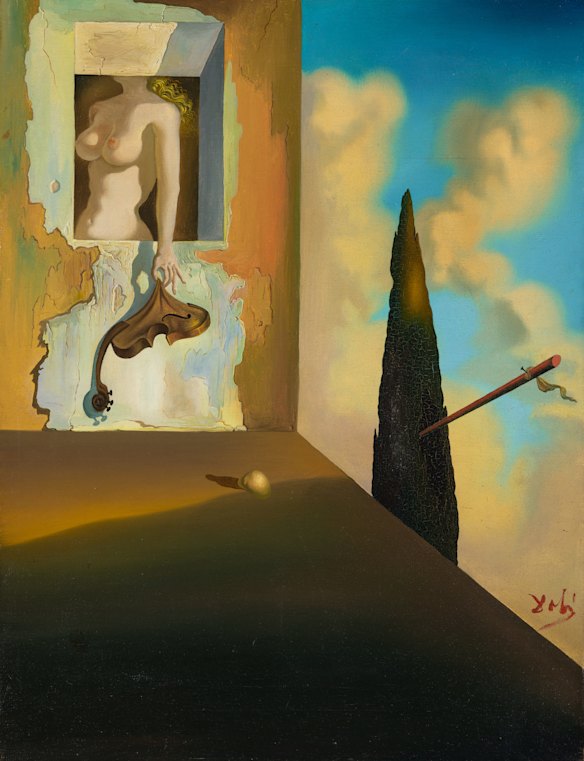 Salvador Dalí, Instrument masochiste (Instrumento Masoquista) por volta de 1934, óleo sobre tela