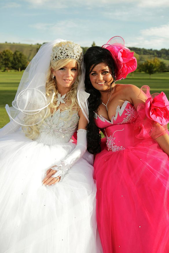 my big fat gypsy wedding pink dress Pink bling wedding dress