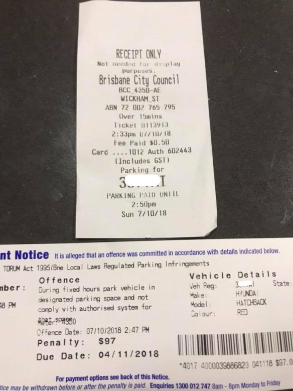 Legally parked Brisbane motorists cop council parking tickets