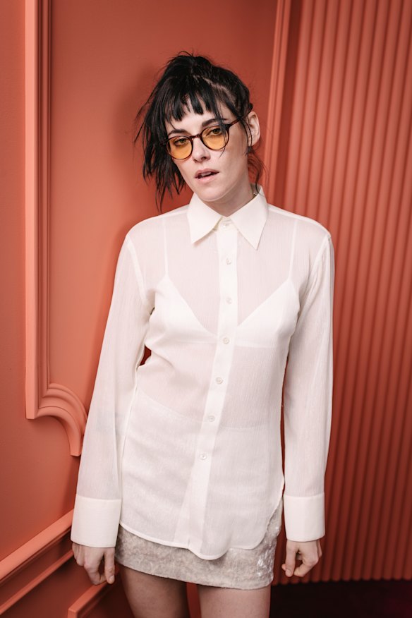 Kristen Stewart at the Savannah Film Festival in October wearing Garrett Leight frames.