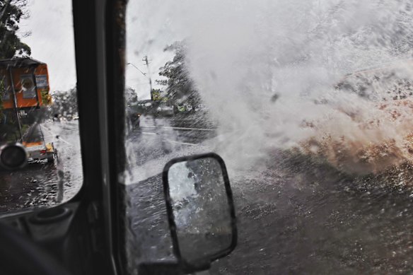 A vehicle is in there somewhere as flooding continues to be a problem out at Dural