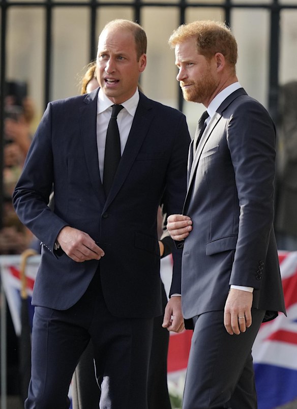 Prince William and Prince Harry talk in public after the death of their grandmother, Queen Elizabeth II. 