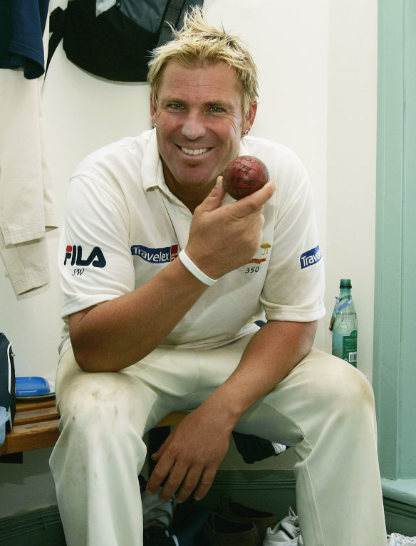 The king of spin Shane Warne after taking his 600th Test wicket. 