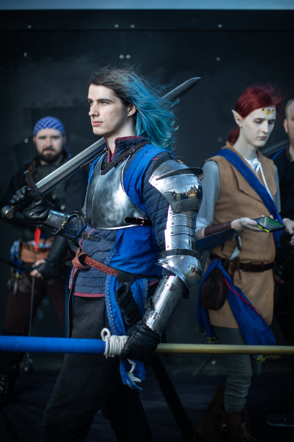 From left, Stevie Swansbra, Aisling Henry and Eleanor Watson at The Exodus LARPing group.