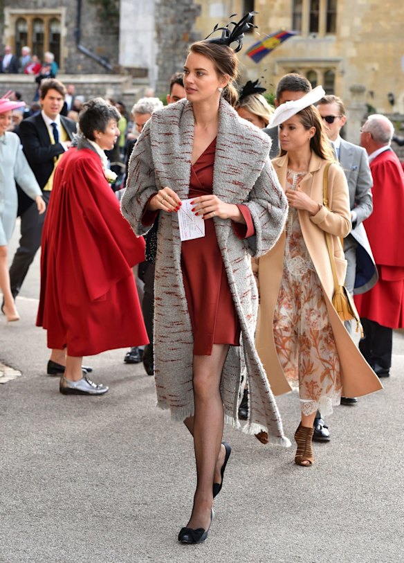 Model Rianne ten Haken arrives for the wedding of Princess Eugenie of York and Jack Brooksbank.