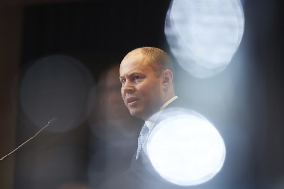 Treasurer Josh Frydenberg delivers the keynote address to the Australian Chamber of Commerce and Industry on Wednesday.