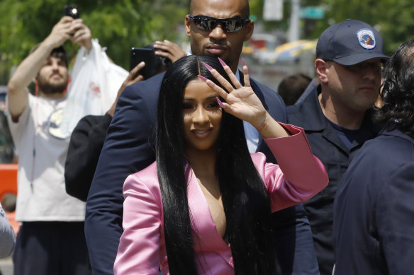 Cardi B arrives at Queens Criminal Court on Friday. 