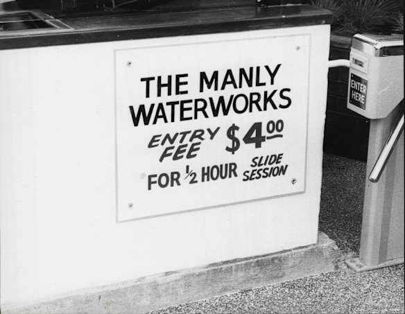 Waterworks at West Manly Promenade on opening day, November 06, 1981. 