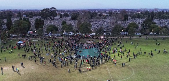 Thousand of people attend a candlelight vigil in solidarity for the Melbourne comedian Eurydice Dixon who was found dead at Princes Park in North Carlton last week. 