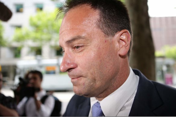 MP Geoff Shaw leaves court.  21 November 2013