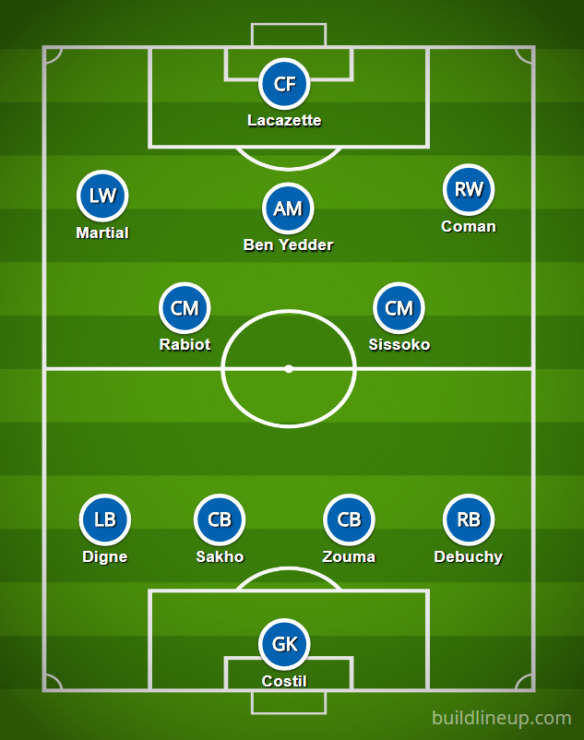 Dream team: The French line-up comprised of the XI players on stand-by for the main squad.
