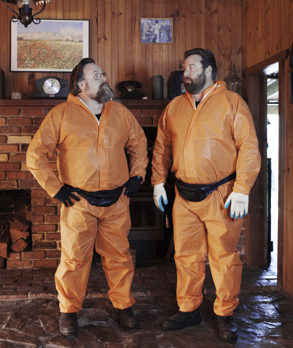 Clayton Jacobson as Jeff and Shane Jacobson as Terry in <i>Brothers' Nest</i>. 