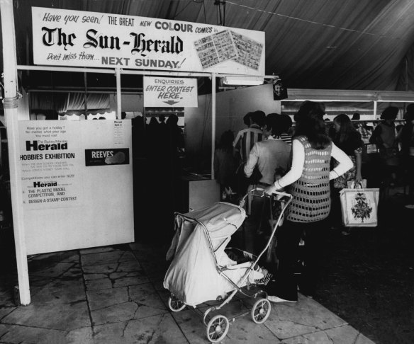 The SMH Paint-In tent at the Royal Easter Show. April 24, 1973.