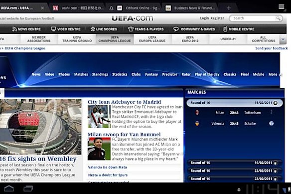 Google's tablet operating system Honeycombe.